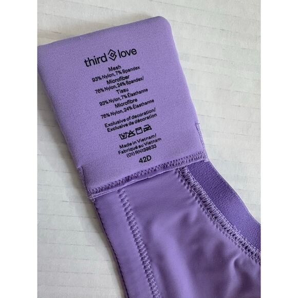 Thirdlove Women's 24/7 Classic Uplift Plunge Bra Violet Size 42D Push Up Mesh - Picture 7 of 9